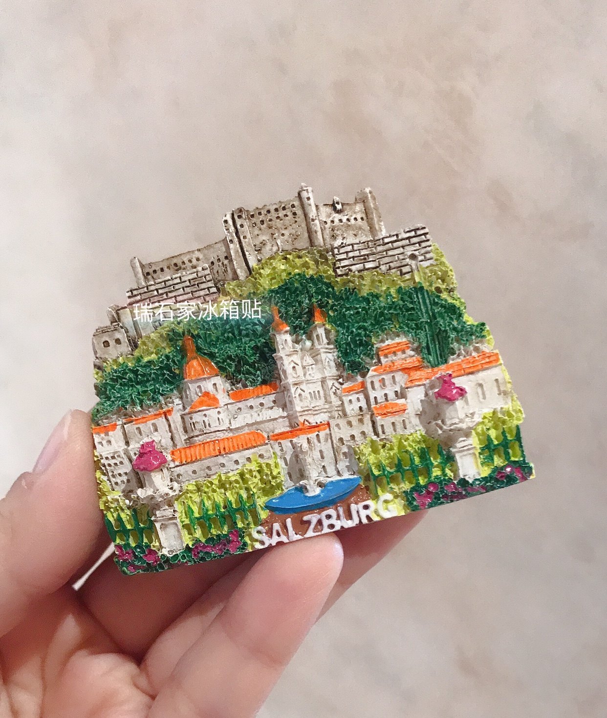 奥地利立体树脂冰箱贴 满58包邮austria salzburg巴洛克建筑风格