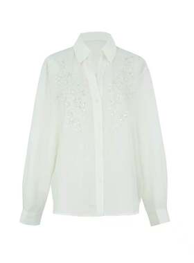 【玉米专享】莱赛尔手工串珠亮片绣花设计感衬衫995#