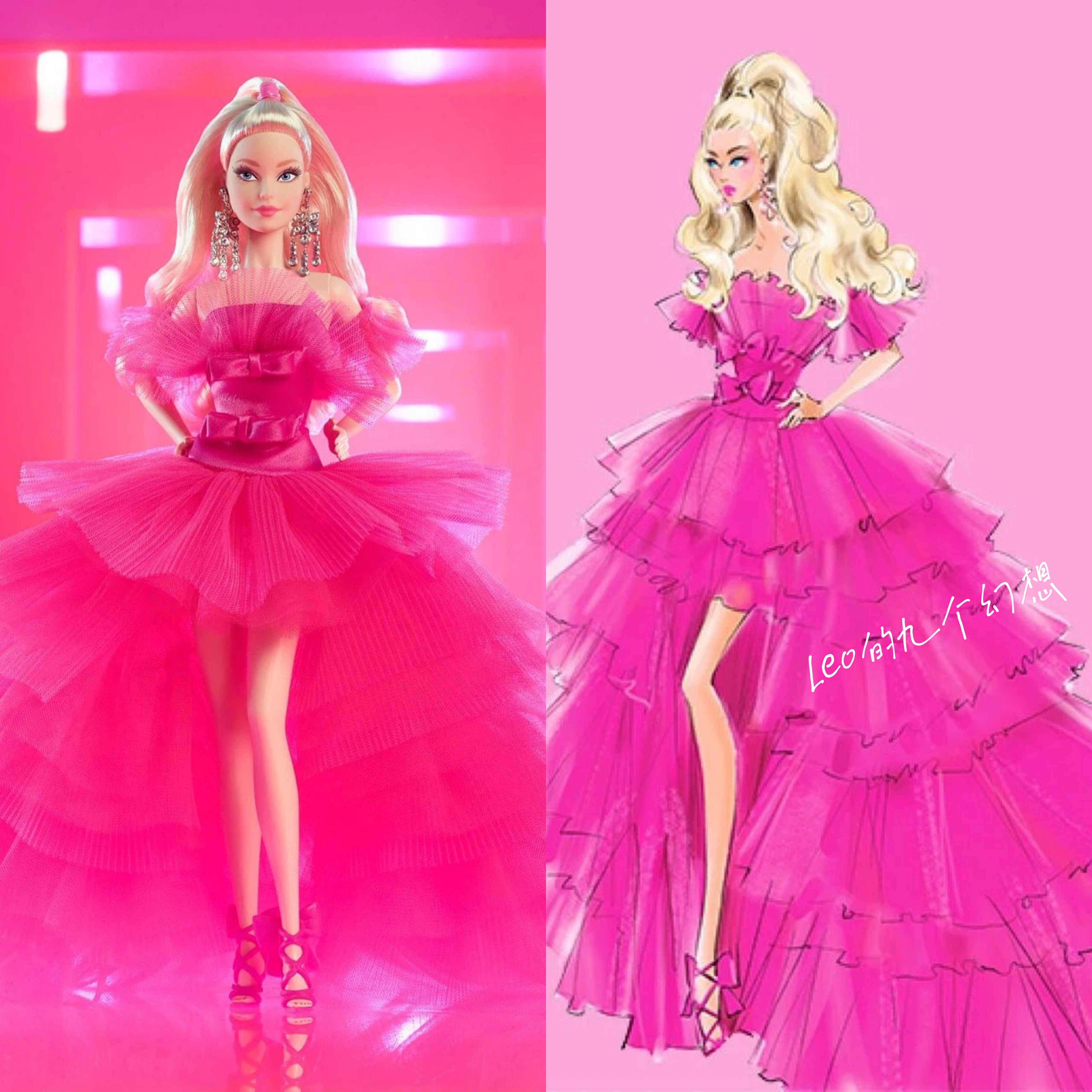 agtj76 pink collection barbie 粉红系列晚礼服 珍藏版芭比娃娃