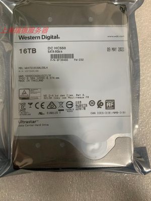 WD/西数 氦气 WUH721816ALE6L4 DC HC550 16T SATA 6G 3.5寸硬盘