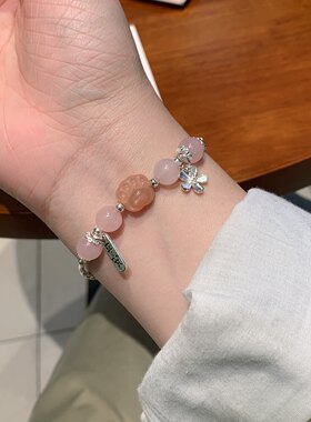天然猫爪纯银节节高升女士手镯