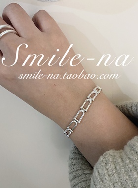 韩国进口纯银麻花拼接百搭手环