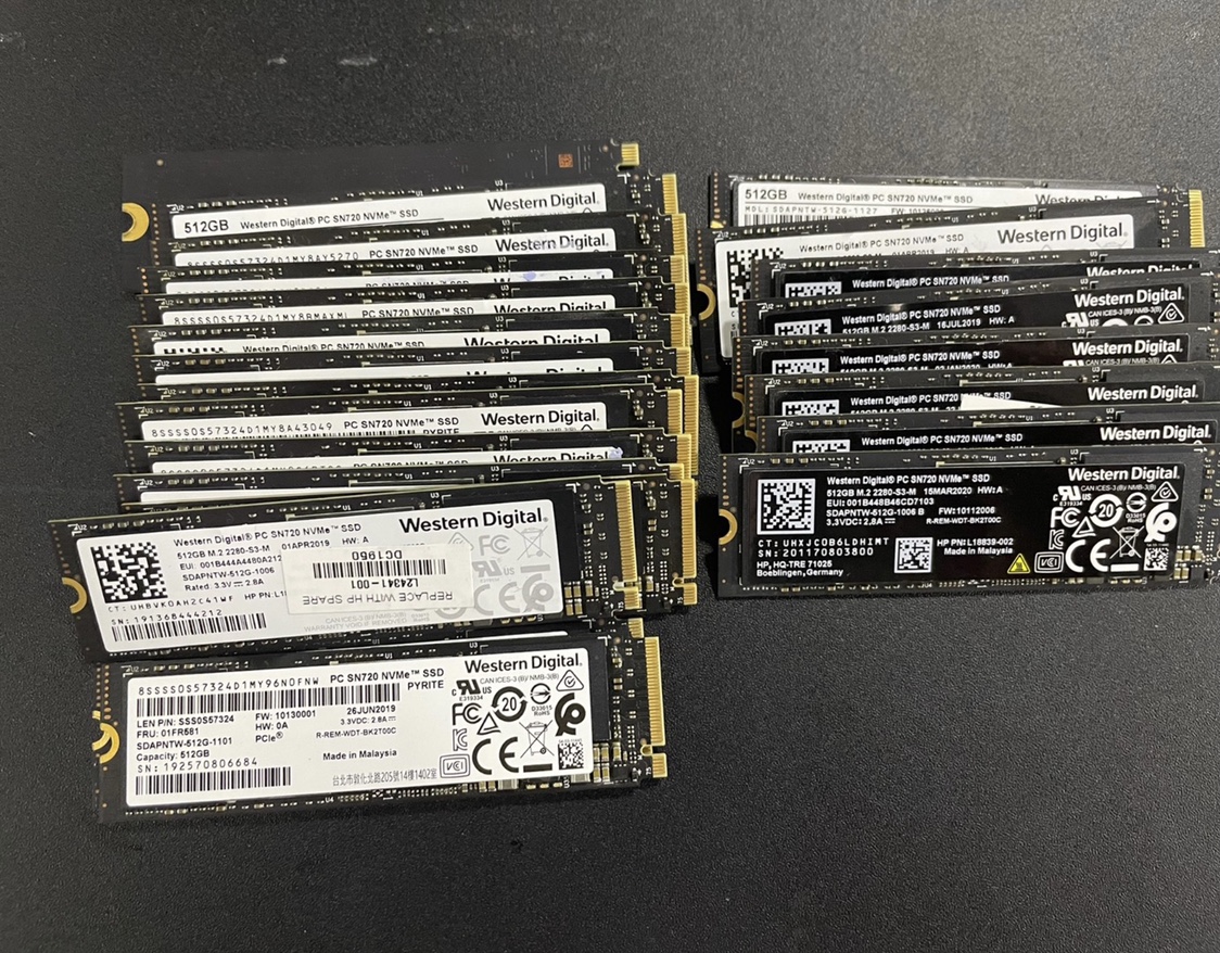 Sn730 512g ssd nvme pcie固态硬盘笔记本电脑西部数据黑盘拆机