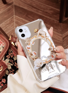 文艺复古苹果iphone15promax手机壳12镜面mini软壳14pro全包11防摔苹果13华为适用16promax保护壳新款ins风