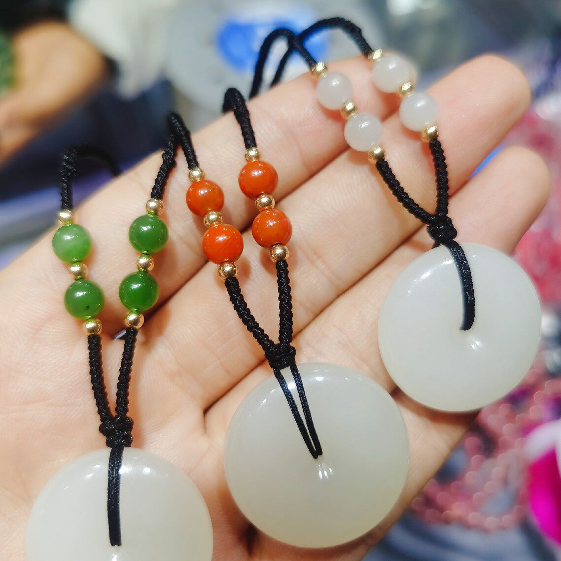 高档手工编织项链绳黄金玉器蜜蜡吊坠挂绳和田碧玉南红简约不掉色
