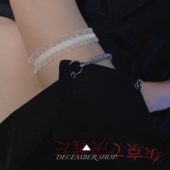 性感弹力黑色蕾丝大腿链百搭绑腿jk配日系原宿 包邮 手作腿环基础款