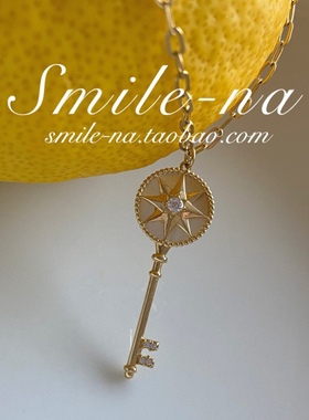 韩国进口925纯银镀钥匙造型18K金