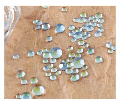 美甲饰品六色套装糖果色人鱼琉璃珠幻彩圆形玻璃水晶珠子马卡龙
