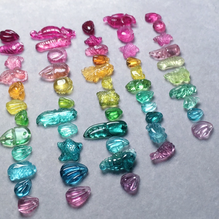 diy碧玺雕刻镶嵌海星贝壳小吊坠