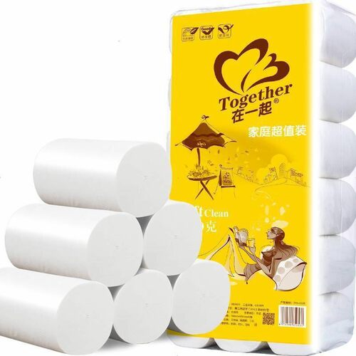 在一起卫生纸五斤18卷实惠装家用卷纸无芯木浆卷筒纸手纸厕纸