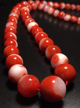 天然南红玛瑙塔链项链红白料红白分明无杂裂精品毛衣链百搭时尚女