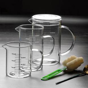 硼高硅玻璃带刻度量杯计量杯烧杯透明牛奶杯早餐杯微波炉电陶炉