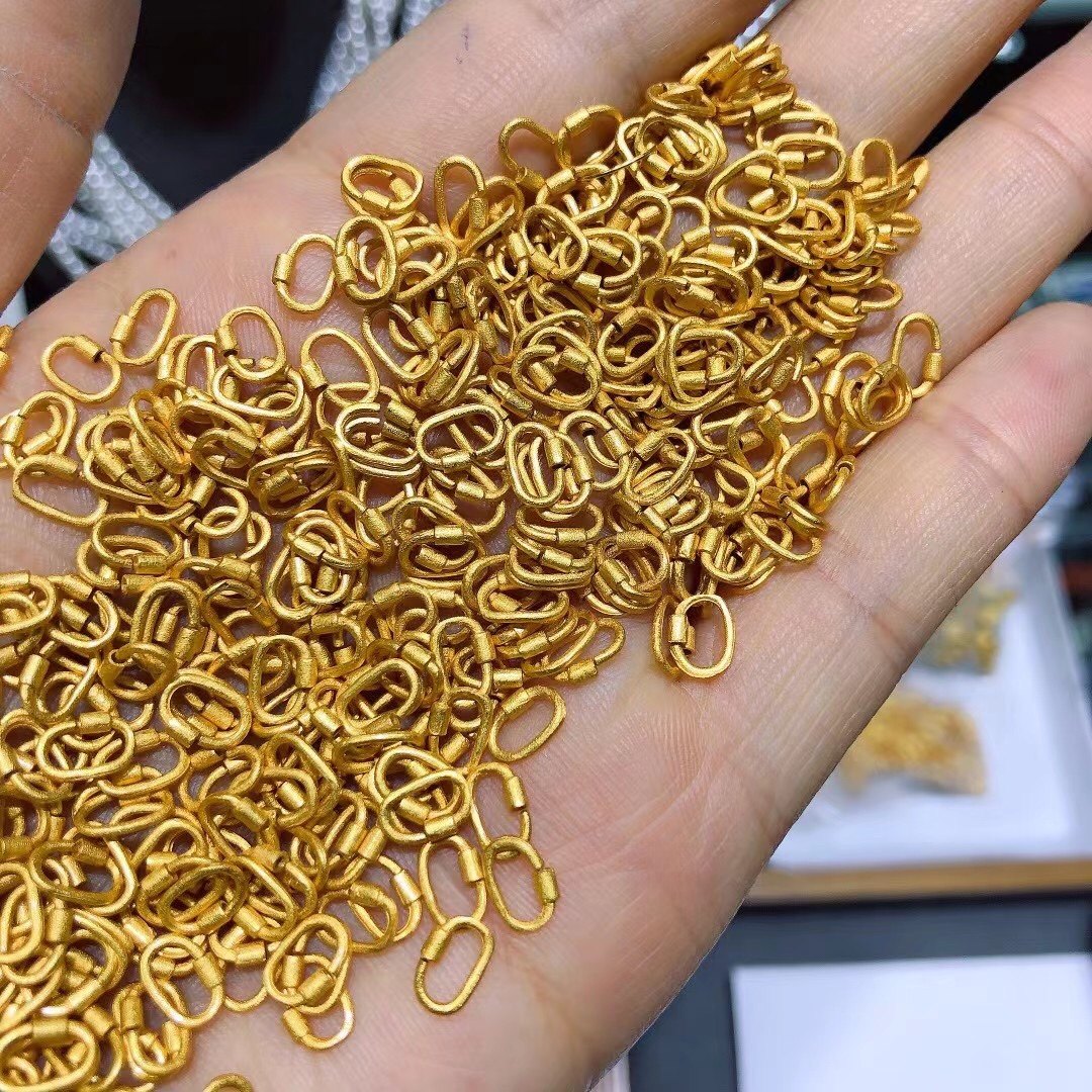 s925纯银古法金爱心回形扣项链吊坠扣古法银万能开口圈diy配件,饰品/流行首饰/时尚饰品新,其他DIY饰品配件,淘宝优惠券,粉丝福利购,淘宝优惠卷