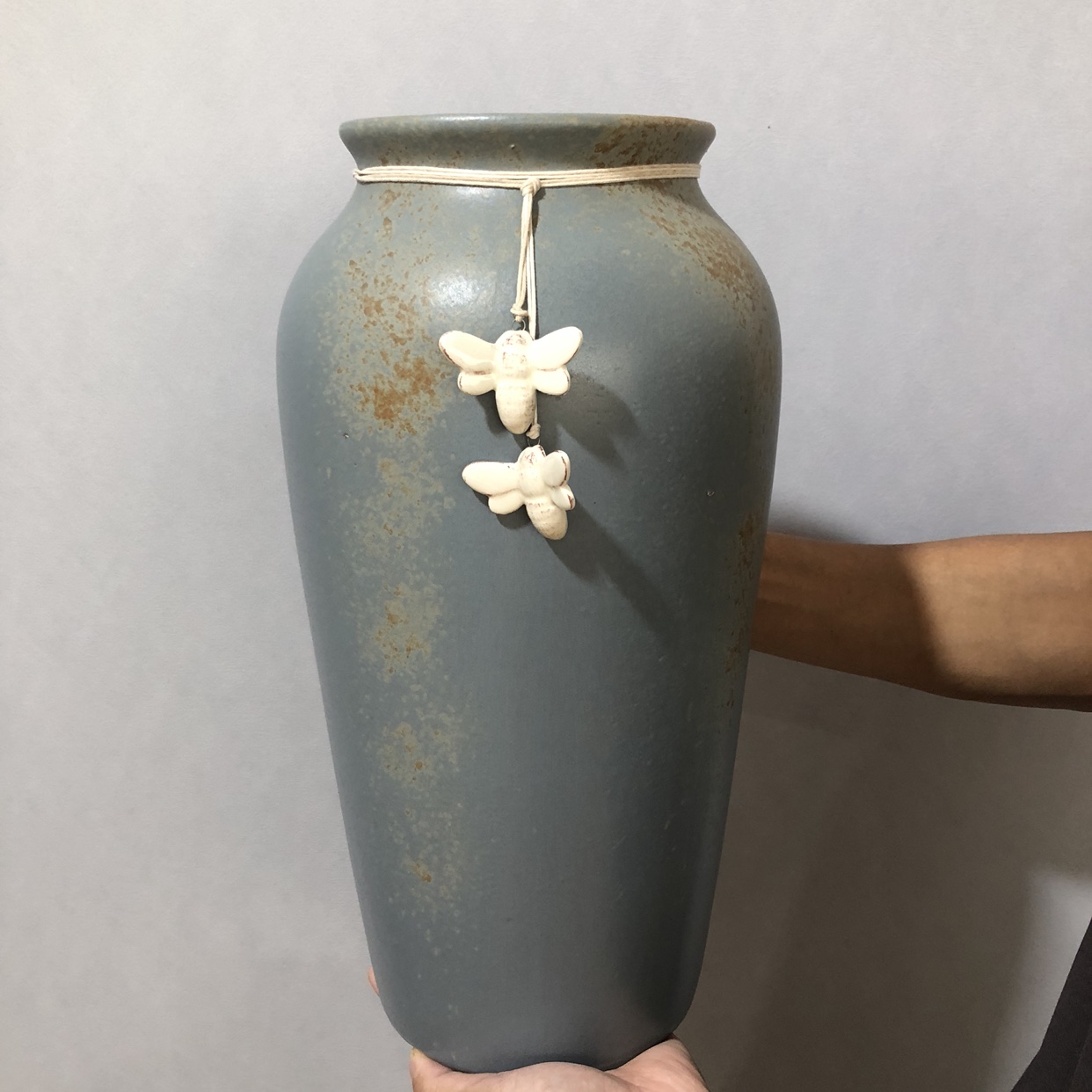 陶瓷花瓶客厅插花摆件现代简约复古干花欧式落地大景德镇瓷器花盆