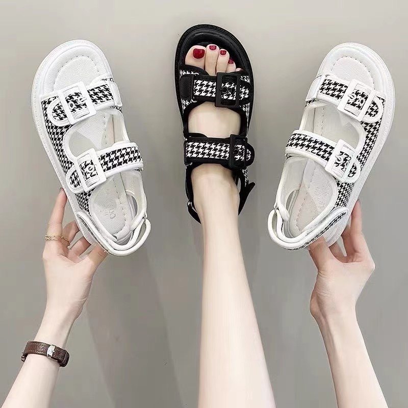 夏新商場同款涼鞋女小香風休閒運動厚底女單鞋