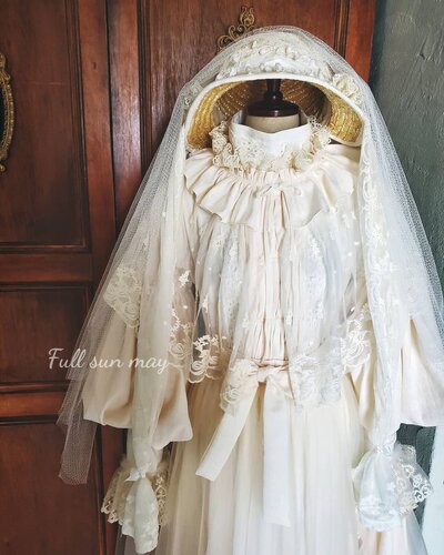 德国天鹅堡 维多利亚风 手工礼服 古董婚纱 Vintage蕾丝连衣裙
