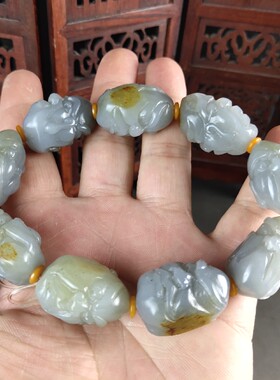 十八罗汉手链新疆和田玉籽料