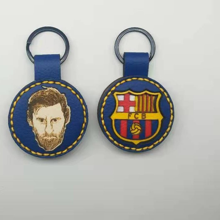 皮质运动球迷用品梅西支持钥匙扣