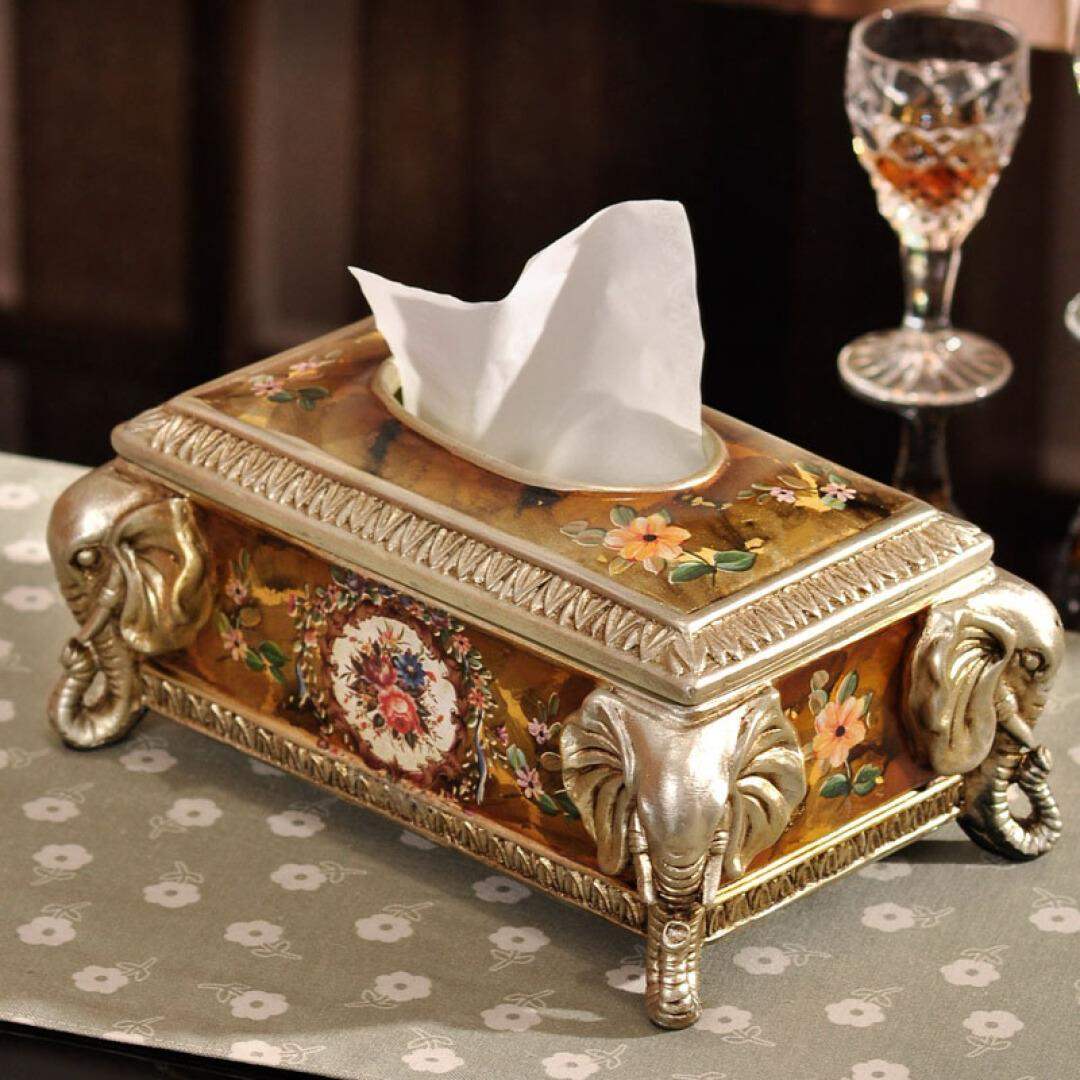 新品英伦欧堡 贵族大象装饰纸巾盒 欧式客厅家居装饰摆件创意复古