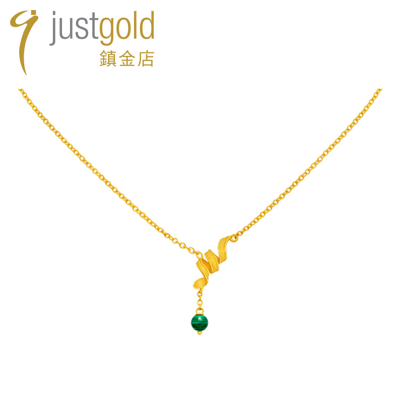 justgold镇金店5G工艺舞动飞旋黄金足金套链项链1421321Y