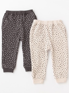 日本高端代G全棉pm毛圈卫裤运动裤柔软舒适童装中性款圆点印花