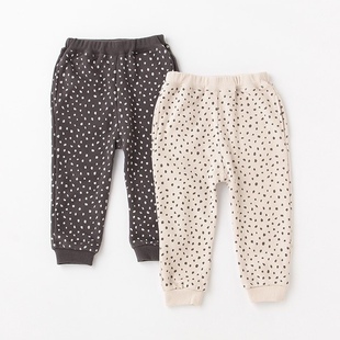 日本高端代G全棉pm毛圈卫裤运动裤柔软舒适童装中性款圆点印花