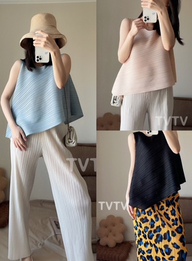 TVTV 多色入～万年基础款廓形宽松褶皱不规则无袖T恤背心