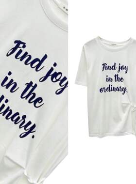 【玉米专享】韩版修身显瘦百搭休闲字母印花短袖飘带T恤上衣4016