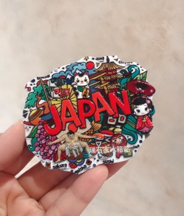 日本树脂冰箱贴3D彩印相扑猫达摩满39包邮家居装饰旅游纪念品