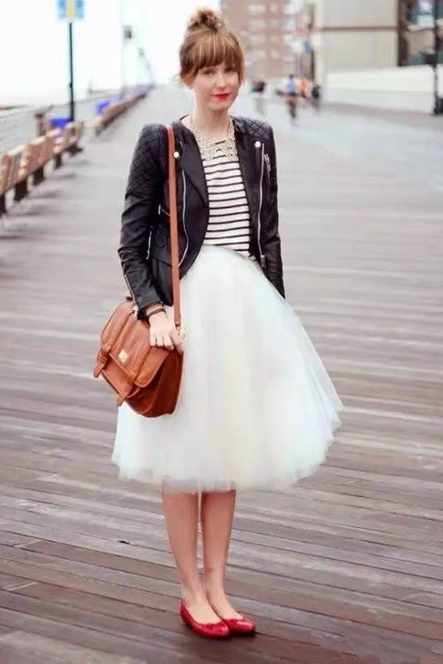 网纱半身甜美风高腰公主裙