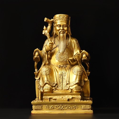 纯铜土地公土地婆神像摆件佛像
