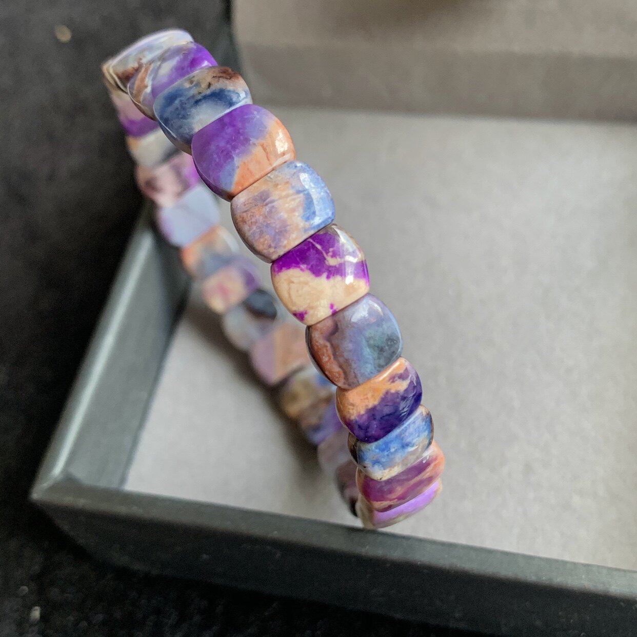 醒走天然舒俱来老料玉化果冻幻彩意境油画风景手排牙排苏纪石手牌