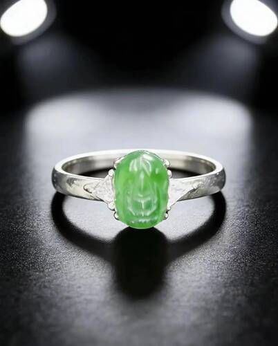 【翡卡拉】天然A货翡翠 貔貅戒指