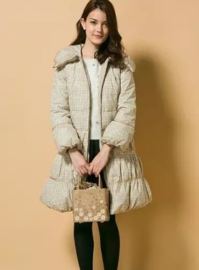 特价处理日本原单TOCCA两面穿小号防水加厚洋气保暖长款羽绒服