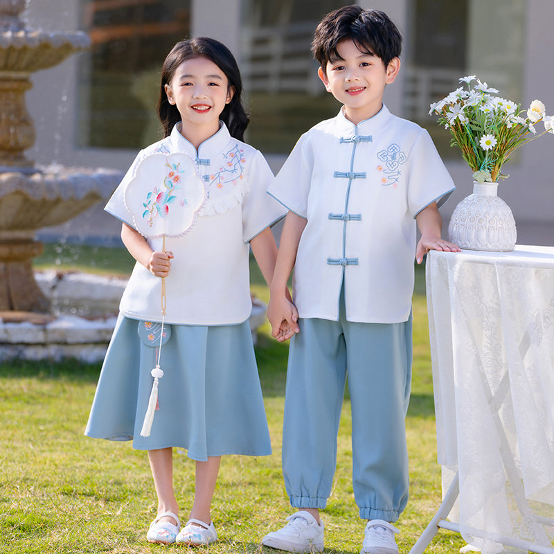 六一儿童演出服国64135602风男童国服汉民族服装朗诵女合唱学中表
