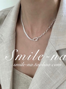 韩国设计师款不规则拼接坦克项链