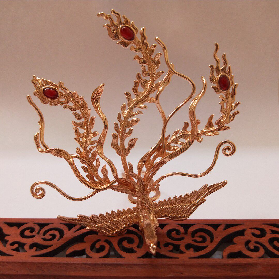 唐风汉服配饰凤凰分心头面荻髻发簪发钗 新娘婚嫁发饰