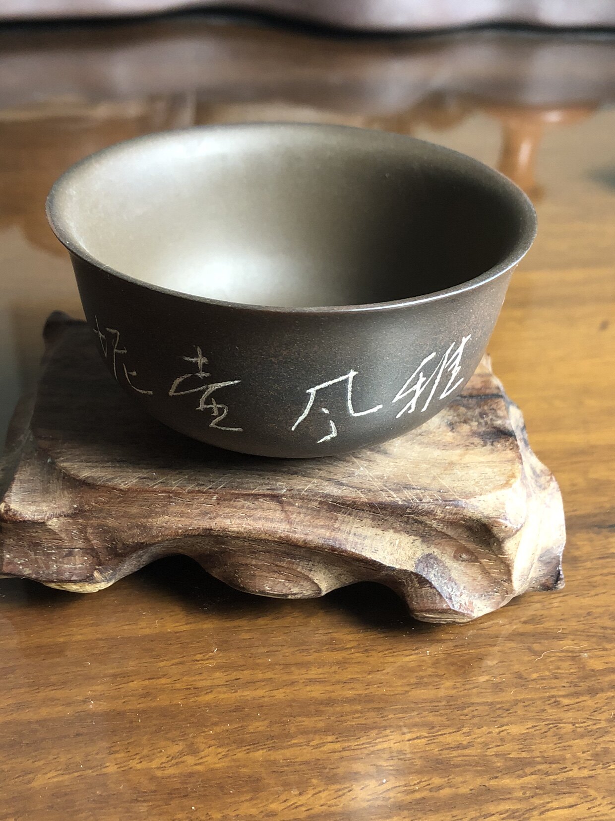 (已售勿念)李人帡坭兴陶大师刻字大茶杯