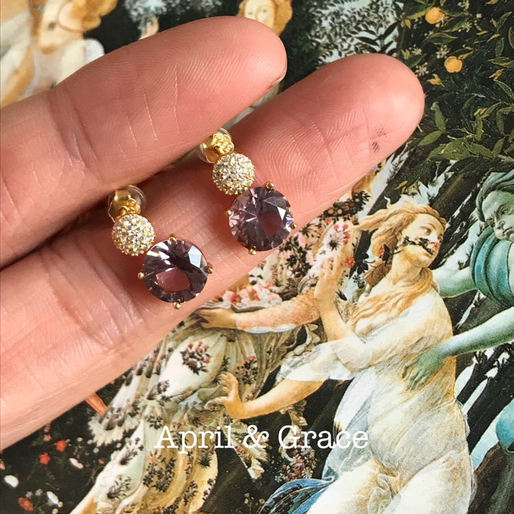 水晶精工满钻耳环