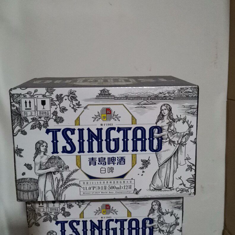 青岛啤酒女神白啤500ml*12听青岛原厂本地发货