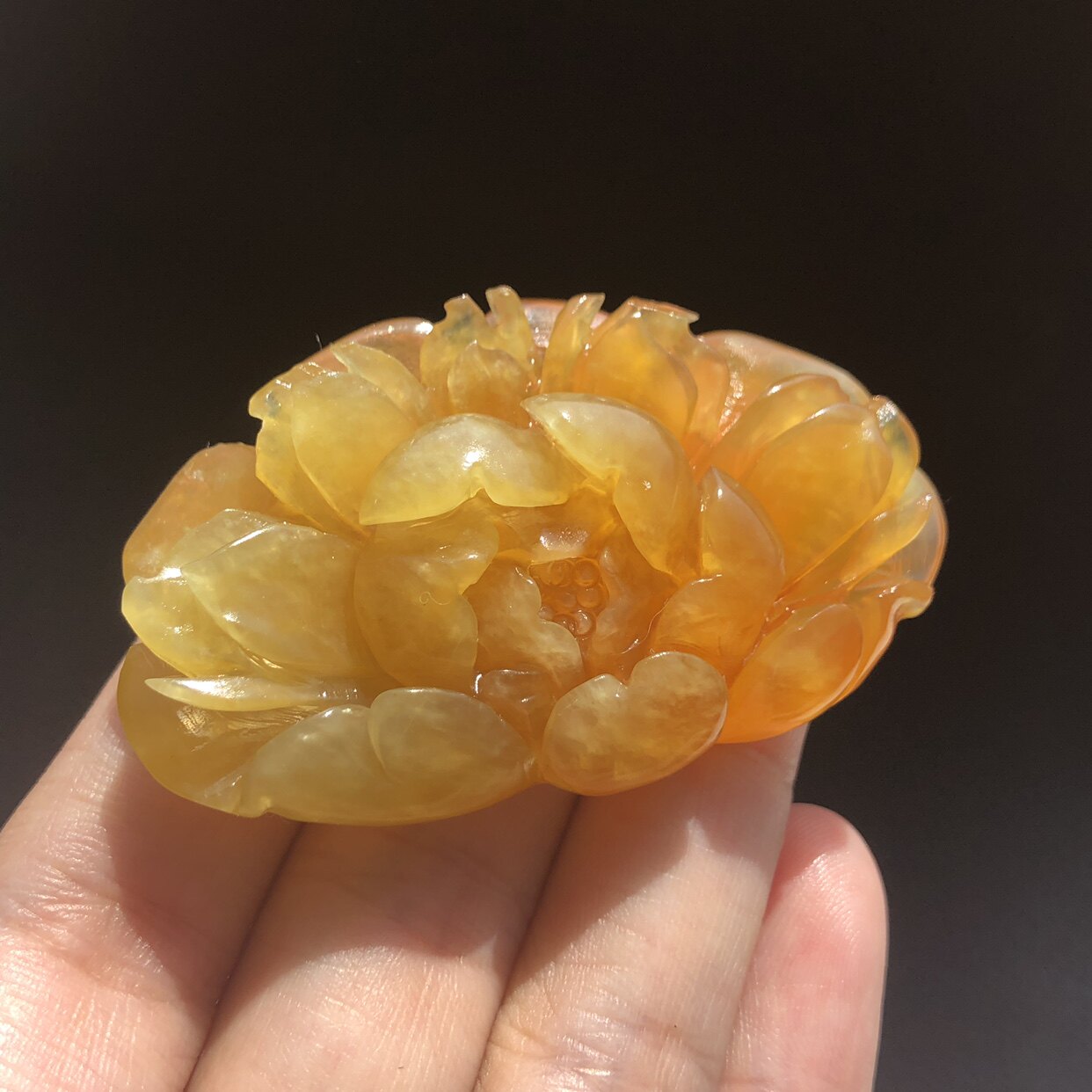 天然花玉红糖俏色花开富贵吊坠挂件毛衣链保真包邮