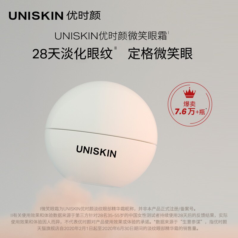 联系惊喜 uniskin优时颜微笑眼霜淡化细纹鱼尾纹紧致补水保湿18g