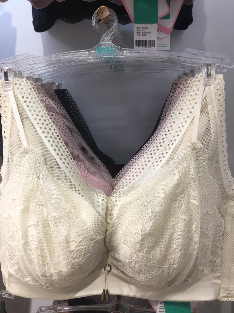 水中花实体店正品821616软钢圈bc薄款蕾丝文胸四排扣蚕丝面料内衣