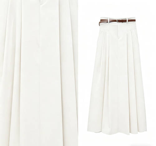 【小乐专享】工装半身裙女中长款高腰a字大摆过膝伞裙遮胯4012