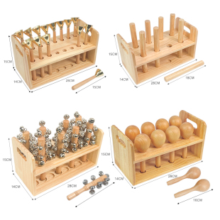 奥尔夫打击乐器音乐课堂教室碰铃鼓响板摇铃双响筒沙锤木盒收纳盒