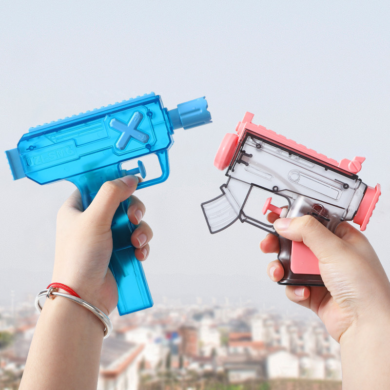 儿童小水枪迷你网红透明uzi呲滋水枪小型喷水枪女男孩幼儿园玩具