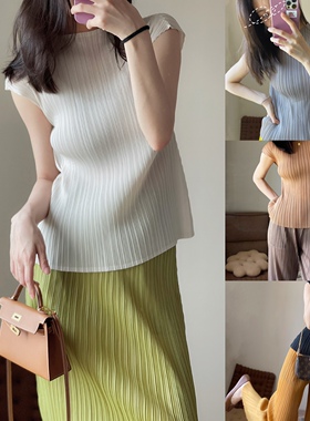 TVTV 四色入～褶皱小飞袖半高领基础款显瘦背心打底上衣休闲