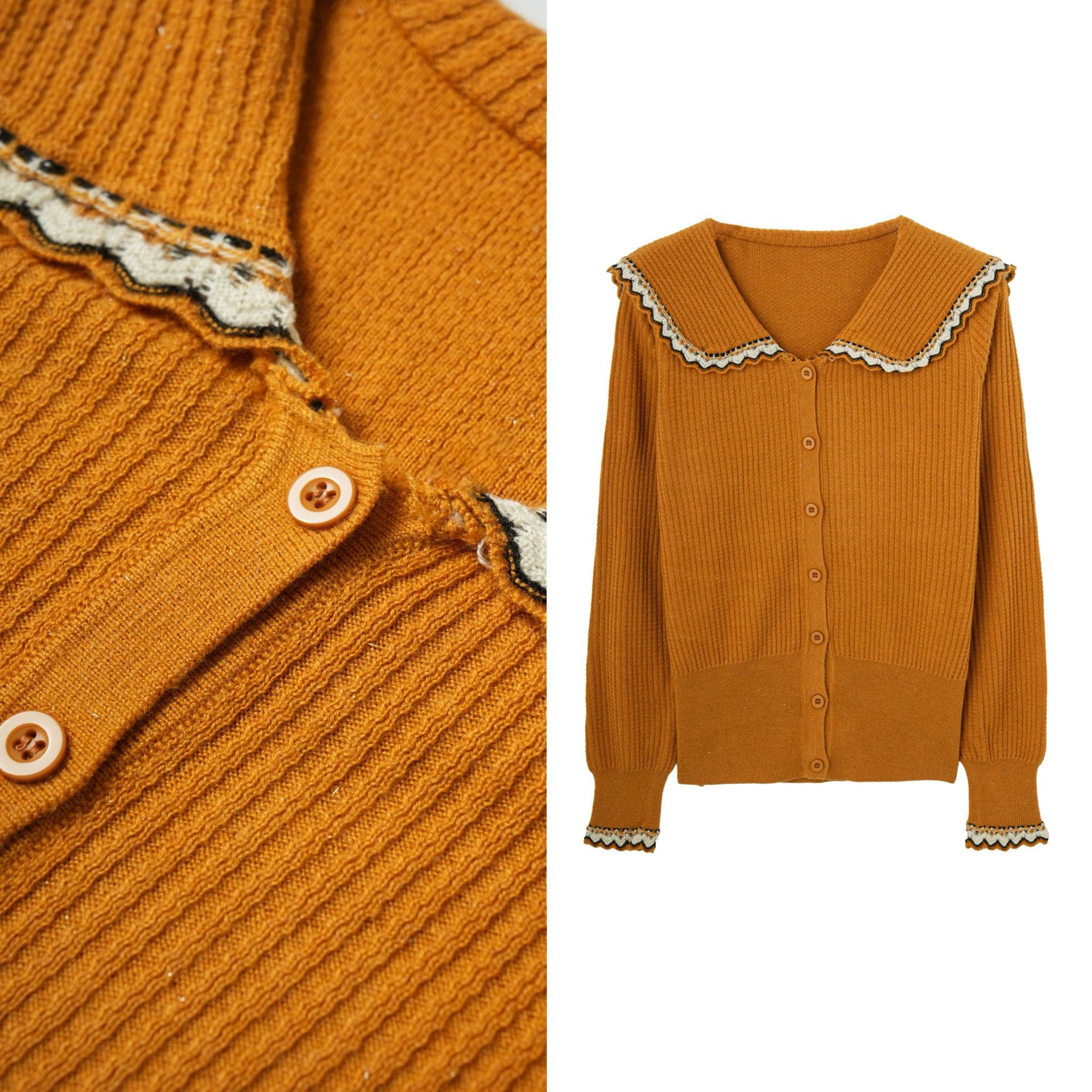 【玉米专享】针织开衫女春秋季软糯浣熊绒小香风毛衣外套