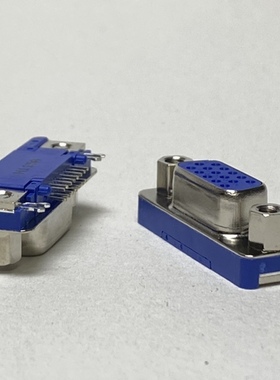 FOXCONN  DZ11A51-H8R1-4F VGA15P 母头 弯式半沉板 蓝色胶芯