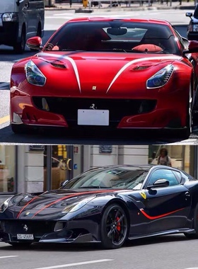 新款法拉利f12tdf机盖引擎盖车贴拉花ferrari车身侧裙腰线贴纸F8